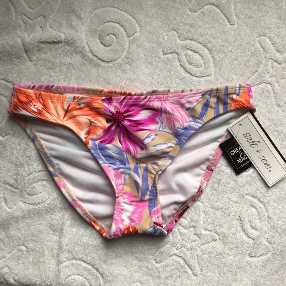 Salt + Cove Tropical Floral Bikini Bottom - Size Small
